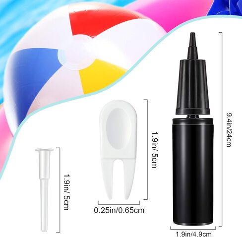 Exercise Ball Hand Pump Fitness Yoga Ball Air Pump Ball Inflator Pump with 2 Pieces Exercise Ball Plug Removers and 10 Pieces Exercise Ball Air Plugs Pin Air Stoppers Adapter Kit for Balls (Black) in Saudi Arabia
