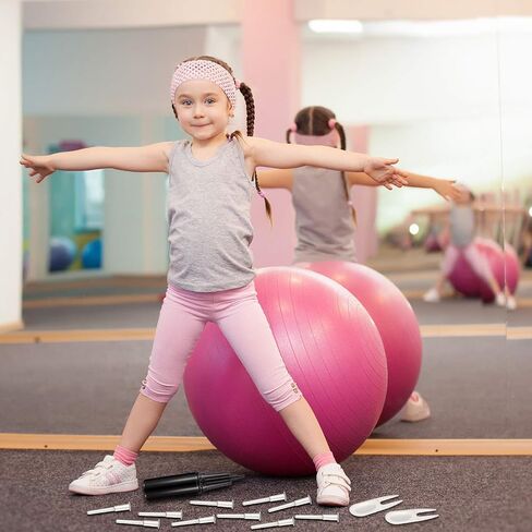 Exercise Ball Hand Pump Fitness Yoga Ball Air Pump Ball Inflator Pump with 2 Pieces Exercise Ball Plug Removers and 10 Pieces Exercise Ball Air Plugs Pin Air Stoppers Adapter Kit for Balls (Black) in Saudi Arabia