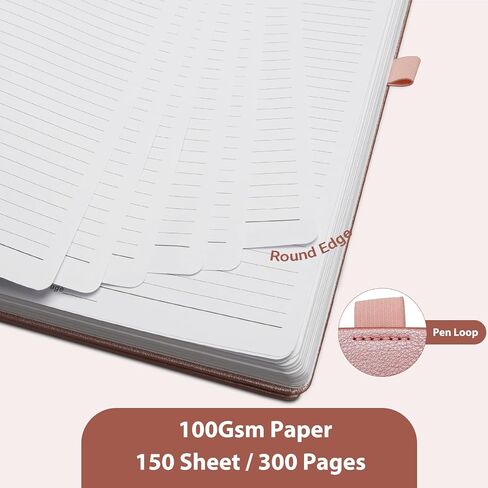 GuanQiao Spiral Notebook,8.5 x 11 College Ruled Notebooks for Work/Note Taking, Leather Hardcover Writing Journal for Women/Men,300 Pages A4 Lined Meeting Notebook for School Office,Green in Saudi Arabia