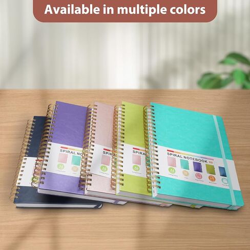GuanQiao Spiral Notebook,8.5 x 11 College Ruled Notebooks for Work/Note Taking, Leather Hardcover Writing Journal for Women/Men,300 Pages A4 Lined Meeting Notebook for School Office,Green in Saudi Arabia