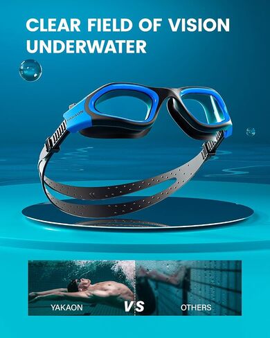 YAKAON A1 Swimming Goggles, Wide View Swim Goggles Anti-Fog for Men Women Adult in Saudi Arabia