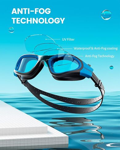 YAKAON A1 Swimming Goggles, Wide View Swim Goggles Anti-Fog for Men Women Adult in Saudi Arabia