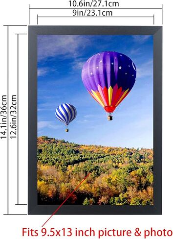 إطارات صور مقاس 9.5x13 من الخشب الصلب مقاس 9.5x13 بوصة إطار ملصق للجدار مقاس 9.5x13 بوصة إطارات صور عائلية باللون الأسود (HB9513) in Kuwait