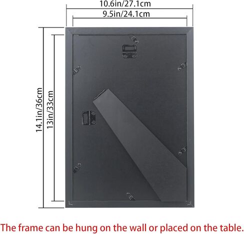 إطارات صور مقاس 9.5x13 من الخشب الصلب مقاس 9.5x13 بوصة إطار ملصق للجدار مقاس 9.5x13 بوصة إطارات صور عائلية باللون الأسود (HB9513) in Kuwait