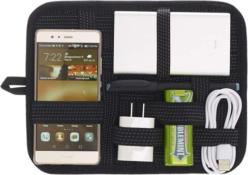 منظم إلكترونيات، حقيبة تنظيم إدارة معدات السفر JOTO لملحقات الإلكترونيات، أدوات القرص الصلب، بطاقة الذاكرة، كابلات محرك فلاش، شاحن مستحضرات التجميل، مجموعة العناية الشخصية - صغير (أسود) in Kuwait