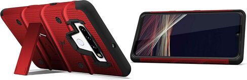 ZIZO Bolt Series for LG Stylo 6 Case with Screen Protector Kickstand Holster Lanyard - Red & Black in Saudi Arabia