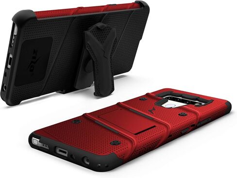 ZIZO Bolt Series for LG Stylo 6 Case with Screen Protector Kickstand Holster Lanyard - Red & Black in Saudi Arabia