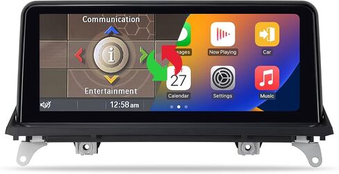 شاشة لمس 10.25 بوصة لاسلكية Apple CarPlay لسيارة BMW X5 X6 CCC E70 E71 (2007-2010) Android Auto Upgrade Factory راديو السيارة يحتفظ بنظام الستيريو الأصلي وحدة رأس مشغل الوسائط المتعددة in Saudi Arabia