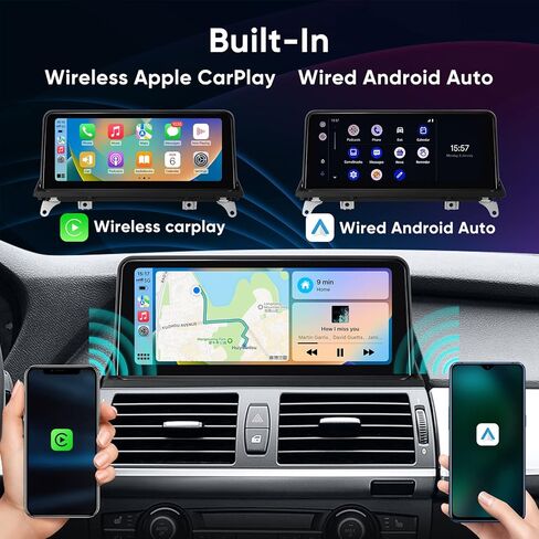 شاشة لمس 10.25 بوصة لاسلكية Apple CarPlay لسيارة BMW X5 X6 CCC E70 E71 (2007-2010) Android Auto Upgrade Factory راديو السيارة يحتفظ بنظام الستيريو الأصلي وحدة رأس مشغل الوسائط المتعددة in Saudi Arabia