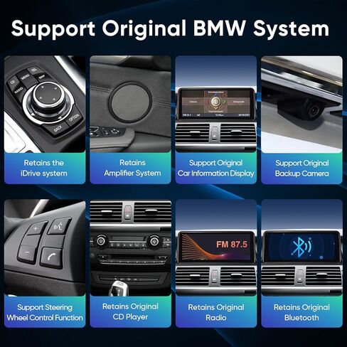 شاشة لمس 10.25 بوصة لاسلكية Apple CarPlay لسيارة BMW X5 X6 CCC E70 E71 (2007-2010) Android Auto Upgrade Factory راديو السيارة يحتفظ بنظام الستيريو الأصلي وحدة رأس مشغل الوسائط المتعددة in Saudi Arabia