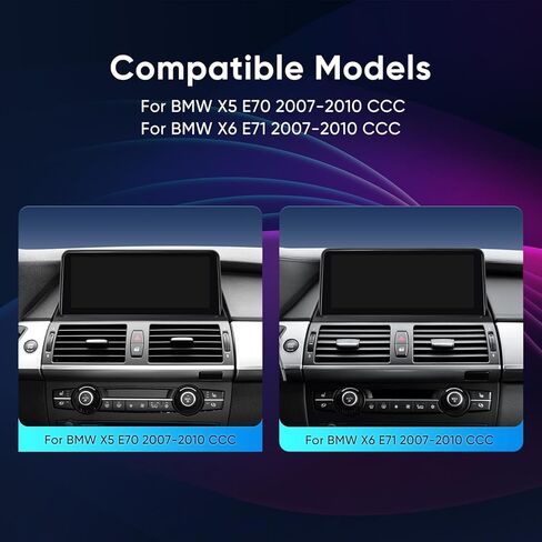 شاشة لمس 10.25 بوصة لاسلكية Apple CarPlay لسيارة BMW X5 X6 CCC E70 E71 (2007-2010) Android Auto Upgrade Factory راديو السيارة يحتفظ بنظام الستيريو الأصلي وحدة رأس مشغل الوسائط المتعددة in Saudi Arabia