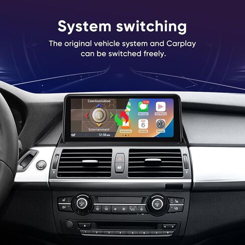 شاشة لمس 10.25 بوصة لاسلكية Apple CarPlay لسيارة BMW X5 X6 CCC E70 E71 (2007-2010) Android Auto Upgrade Factory راديو السيارة يحتفظ بنظام الستيريو الأصلي وحدة رأس مشغل الوسائط المتعددة in Saudi Arabia