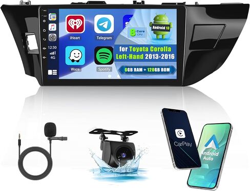 8 Cores Android 13 Stereo for Toyota Corolla/Levin 2013-2016 with 6G+128G, 10.1 Inch 1280x720 HD Touchscreen with Wireless Carplay Android Auto DSP GPS BT RDS Backup Camera in Saudi Arabia