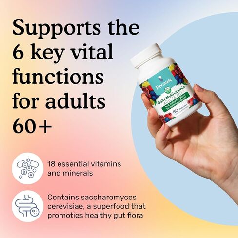 لأن الفيتامينات المتعددة للبالغين فوق 60 عامًا، مكمل متعدد المعادن، فيتامينات C وB، خالية من الغلوتين، كبسولات غير معدلة وراثيًا، تدعم الذاكرة والحيوية، خالية من الحديد - حصة 600 مجم in Kuwait