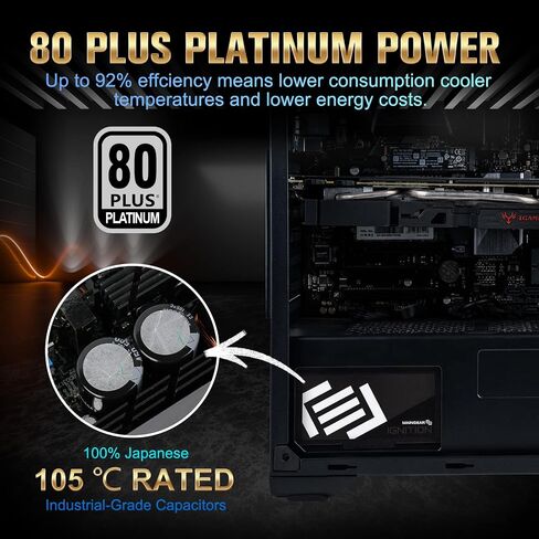 MAINGEAR IGNITION Fully Modular Power Supply PC, 850W, 80 Plus Gold Certified, SLI CrossFire Ready, FSP850-50ABB, 10 Year Warrenty in Saudi Arabia