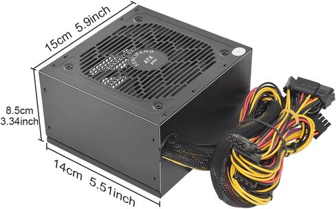 ATX 500W 12V 80 Plus مزود طاقة الكمبيوتر النشط غير المعياري المعتمد باللون الذهبي مع مروحة 120 مم يتم التحكم فيها حراريًا تلقائيًا in Kuwait