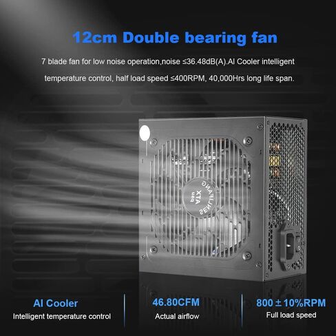 ATX 500W 12V 80 Plus مزود طاقة الكمبيوتر النشط غير المعياري المعتمد باللون الذهبي مع مروحة 120 مم يتم التحكم فيها حراريًا تلقائيًا in Kuwait