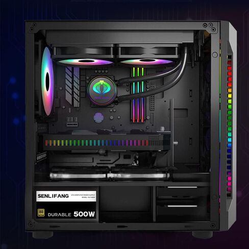 ATX 500W 12V 80 Plus مزود طاقة الكمبيوتر النشط غير المعياري المعتمد باللون الذهبي مع مروحة 120 مم يتم التحكم فيها حراريًا تلقائيًا in Kuwait