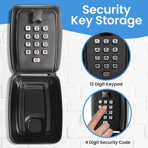 Key Box for Home and Office, Security Lock Box, Stainless Steel Keyless Entry Door Lock with Combination Lock home rental, air bnb, safe, car keys in Saudi Arabia