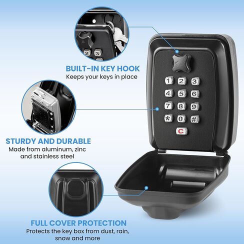 Key Box for Home and Office, Security Lock Box, Stainless Steel Keyless Entry Door Lock with Combination Lock home rental, air bnb, safe, car keys in Saudi Arabia