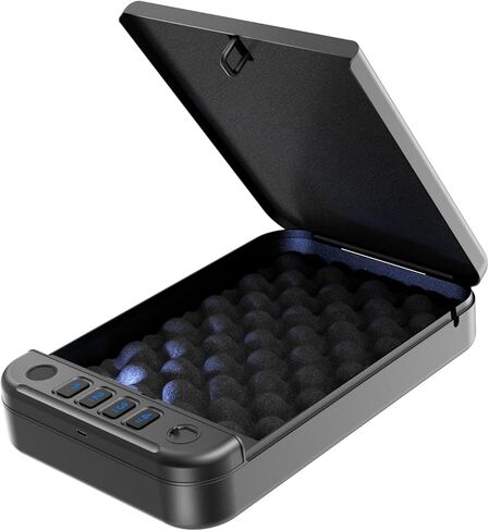 صندوق الأمان الآمن للمنزل، الوصول السريع، صندوق قفل آمن للمال مع لوحة مفاتيح مفاتيح والتحكم في التطبيق، صندوق آمن للمنزل لتخزين المجوهرات النقدية، ضوء LED مزدوج، وظيفة كتم الصوت in Kuwait