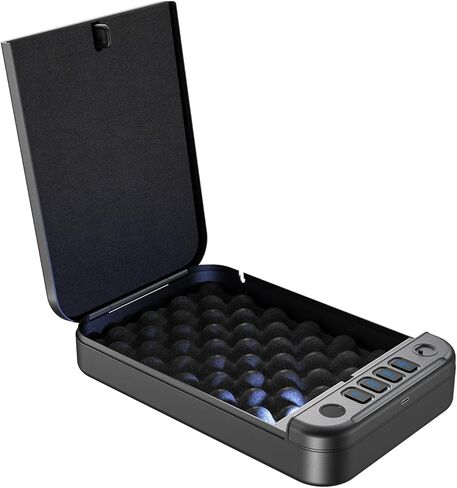 صندوق الأمان الآمن للمنزل، الوصول السريع، صندوق قفل آمن للمال مع لوحة مفاتيح مفاتيح والتحكم في التطبيق، صندوق آمن للمنزل لتخزين المجوهرات النقدية، ضوء LED مزدوج، وظيفة كتم الصوت in Kuwait