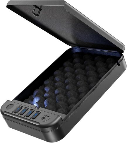 صندوق الأمان الآمن للمنزل، الوصول السريع، صندوق قفل آمن للمال مع لوحة مفاتيح مفاتيح والتحكم في التطبيق، صندوق آمن للمنزل لتخزين المجوهرات النقدية، ضوء LED مزدوج، وظيفة كتم الصوت in Kuwait