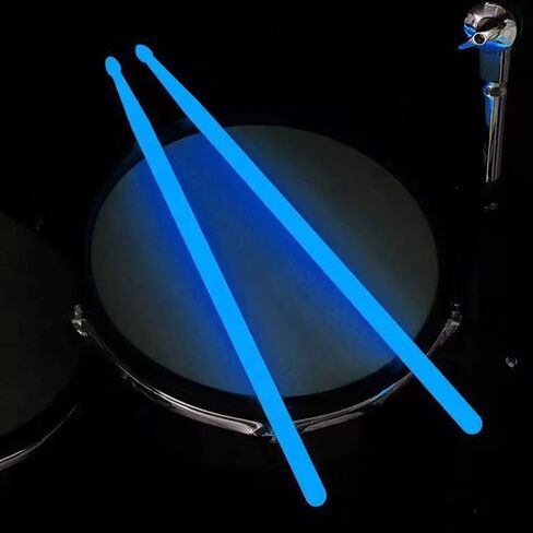 4 قطع 5a طبلة الفلورسنت عصا الطبل الفلورسنت متوهجة الطبل الموسيقى الطبل المحمولة قرع Perculator الموسيقى الملحقات أداة عصا هدية النايلون الأبيض تألق in Kuwait