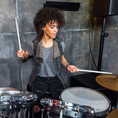 4 قطع 5a طبلة الفلورسنت عصا الطبل الفلورسنت متوهجة الطبل الموسيقى الطبل المحمولة قرع Perculator الموسيقى الملحقات أداة عصا هدية النايلون الأبيض تألق in Kuwait