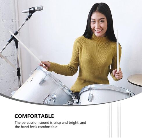 4 قطع 5a طبلة الفلورسنت عصا الطبل الفلورسنت متوهجة الطبل الموسيقى الطبل المحمولة قرع Perculator الموسيقى الملحقات أداة عصا هدية النايلون الأبيض تألق in Kuwait