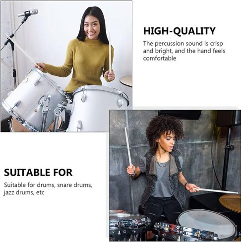 4 قطع 5a طبلة الفلورسنت عصا الطبل الفلورسنت متوهجة الطبل الموسيقى الطبل المحمولة قرع Perculator الموسيقى الملحقات أداة عصا هدية النايلون الأبيض تألق in Kuwait