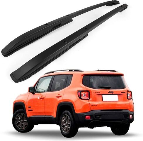 حامل سقفي جانبي لسيارة Jeep Renegade 2015-2023 قضبان سقف سوداء لحمل الأمتعة (أسود) in Kuwait