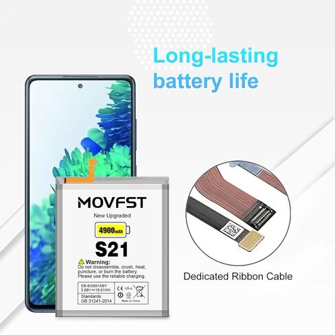 بطارية بديلة لهاتف Samsung Galaxy S21، بطارية ليثيوم أيون بوليمر 4900 مللي أمبير في الساعة عالية السعة تناسب هاتف Samsung Galaxy S21 موديل SM-G991U SM-G991F مع مجموعة أدوات الإصلاح، EB-BG991ABY in Saudi Arabia