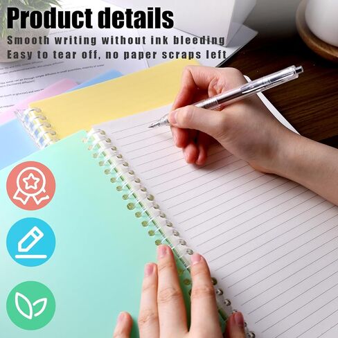 Koogel 4PCS Spiral Notebook Journal, Smart Ring Binder Notebooks 7.5x10.5inch Grid Notebook with Sliding Bar Binder for School Office in Saudi Arabia