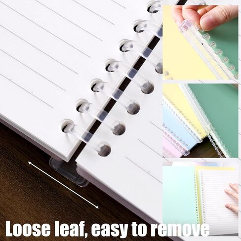 Koogel 4PCS Spiral Notebook Journal, Smart Ring Binder Notebooks 7.5x10.5inch Grid Notebook with Sliding Bar Binder for School Office in Saudi Arabia