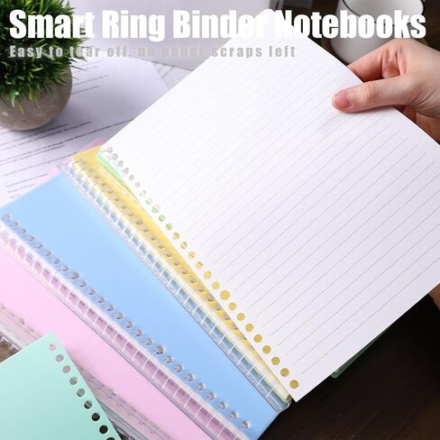 Koogel 4PCS Spiral Notebook Journal, Smart Ring Binder Notebooks 7.5x10.5inch Grid Notebook with Sliding Bar Binder for School Office in Saudi Arabia