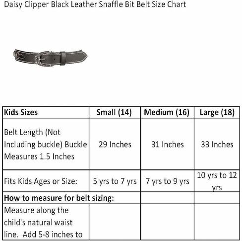 Huntley Equestrian Daisy Clipper Children's Leather Nickel Finished Brass Stirrup Buckle Design Snaffle Bit Black Belt in Saudi Arabia