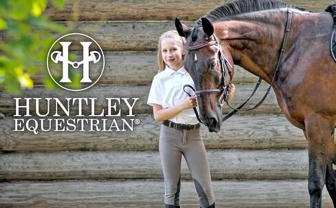 Huntley Equestrian Daisy Clipper Children's Leather Nickel Finished Brass Stirrup Buckle Design Snaffle Bit Black Belt in Saudi Arabia