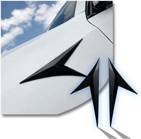 Side Air Vent Fender Trim, 2 PCS Universal Decorative Stickers for Car Body, Triangular Decor for Auto Refitting, Air Outlet Cover Anti-Collision Strip, Vehicle Exterior Accessories (Black) in Saudi Arabia