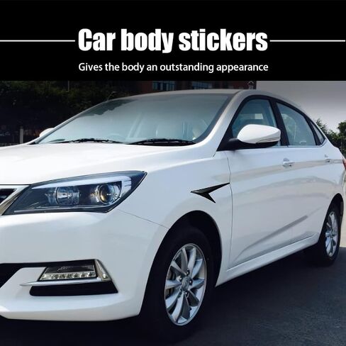 Side Air Vent Fender Trim, 2 PCS Universal Decorative Stickers for Car Body, Triangular Decor for Auto Refitting, Air Outlet Cover Anti-Collision Strip, Vehicle Exterior Accessories (Black) in Saudi Arabia