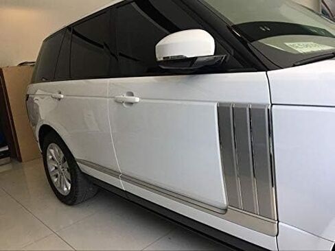شبكة فتحات جانبية للهواء من Fender فضية مع لمسات من الكروم متوافقة مع 2013-2021 Range Rover L405 S1 in Saudi Arabia