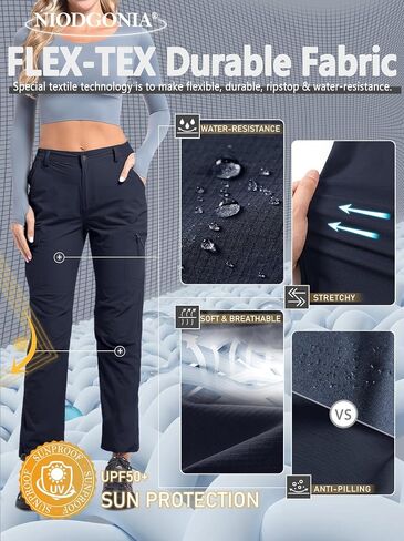 Women's Cargo Lightweight Hiking Pants Casual High Waisted Athletic Outdoor Travel Trousers with Pockets in Kuwait