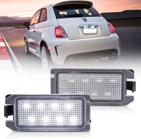 NSLUMO مجموعة مصابيح لوحة الترخيص LED لشركة فيات 500 2013-2019، استبدال OEM 6000K زينون أبيض 8-SMD مصباح علامة Led خالي من الأخطاء in Saudi Arabia