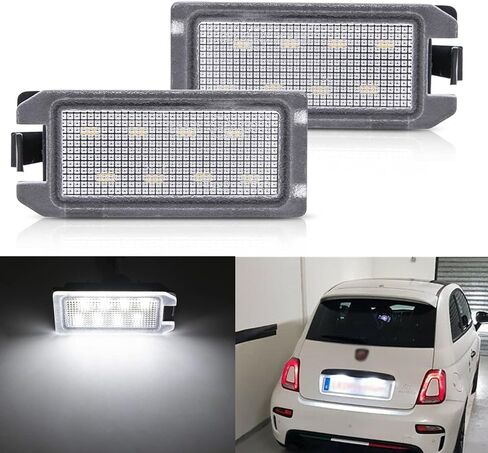 NSLUMO مجموعة مصابيح لوحة الترخيص LED لشركة فيات 500 2013-2019، استبدال OEM 6000K زينون أبيض 8-SMD مصباح علامة Led خالي من الأخطاء in Saudi Arabia