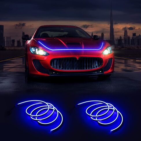 Exterior Car LED Hood Light Strip, 59 Inch Dreamcolor Car Under Hood Decoration Light Strips with Chasing, Flexible Waterproof Daytime Running Light Strip kit for Cars, SUVs, Trucks in Kuwait