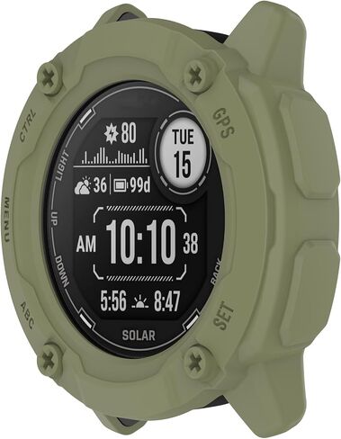 غطاء حماية متوافق مع Garmin Instinct 2X Solar Case واقٍ واقٍ مقاس 50 مم مخصص لملحقات ساعة Garmin Instinct 2X Solar التكتيكية (أسود) in Saudi Arabia
