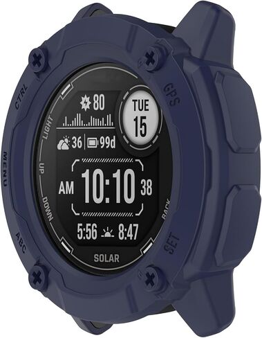 غطاء حماية متوافق مع Garmin Instinct 2X Solar Case واقٍ واقٍ مقاس 50 مم مخصص لملحقات ساعة Garmin Instinct 2X Solar التكتيكية (أسود) in Saudi Arabia