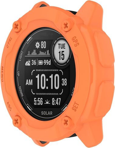 غطاء حماية متوافق مع Garmin Instinct 2X Solar Case واقٍ واقٍ مقاس 50 مم مخصص لملحقات ساعة Garmin Instinct 2X Solar التكتيكية (أسود) in Saudi Arabia