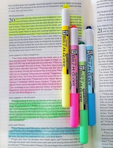 جي تي. شركة Luscombe, Inc. قلم تحديد الكتاب المقدس Accu-Gel، مجموعة البدء لدراسة الكتاب المقدس Pigma Micron - علامات تبويب الكتاب المقدس بمكتشف الآيات الأفقية بألوان قوس قزح | حبر مصبوغ لا ينزف | 01 نقطة سوداء دقيقة | الأخضر الأصفر in Kuwait