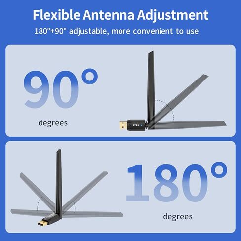 Long Range Bluetooth 5.3 USB Adapter for PC Desktop, 492FT/150M Wireless Dongle Transmitter for Windows 11/10/8.1/7 Computer Laptop, Pair Bluetooth Headset Headphones Speaker Mouse Keyboard in Saudi Arabia